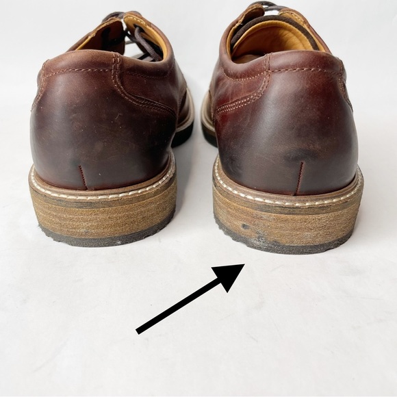 Ecco Kenton Brogue Tie Wingtip Brown Leather Oxford Dress Shoe - Picture 9 of 14